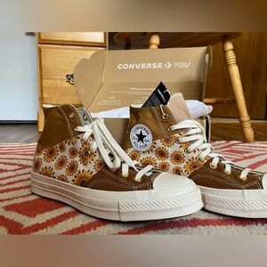 Sunflower Converse Platform Hi Tops
